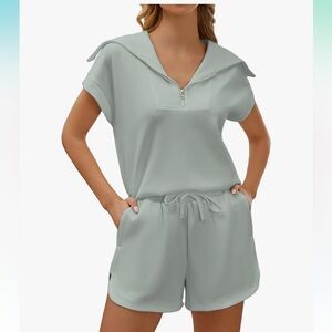 Amazon short sleeve cowl neck sweat set